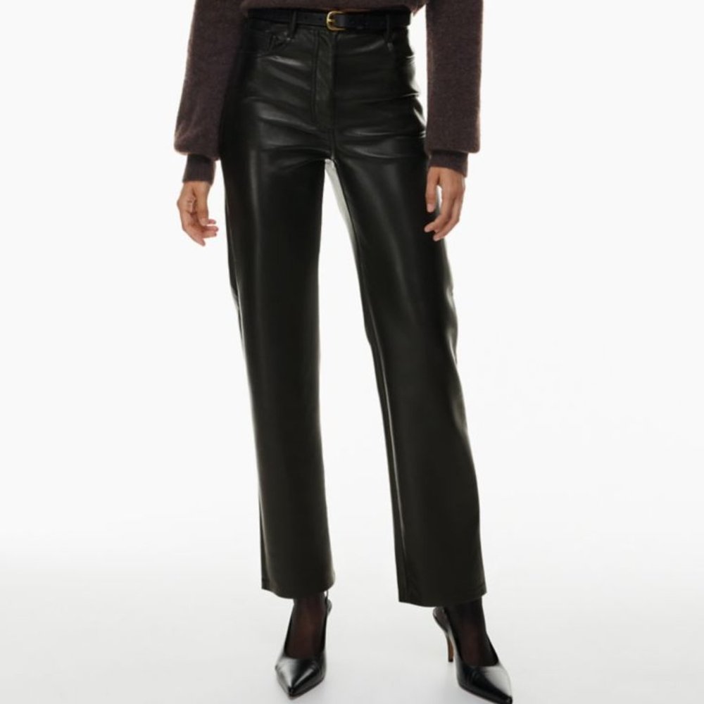 Aritzia Wilfred The Melina Pant Black Vegan Leather Size 8
